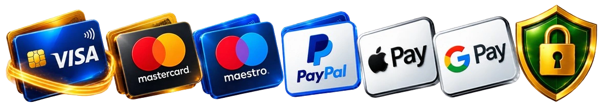 Akceptowane metody płatności: Visa, Mastercard, Maestro, PayPal, Apple Pay, Google Pay